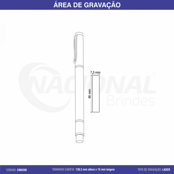 CANETA DE METAL COM MARCA TEXTO CM0200