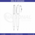 CANETA DE METAL C/ DETALHE PRATA CM1027S