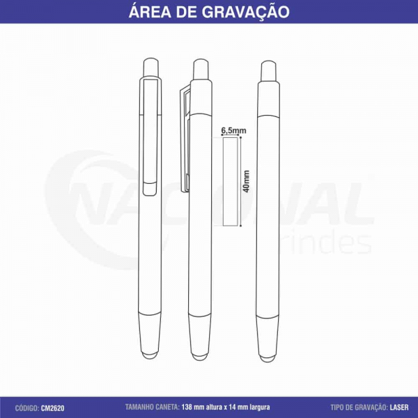 CANETA DE METAL C/ TOUCH CM2620