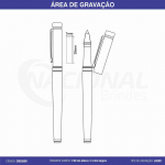 CANETA DE METAL COM DETALHE DOURADO ROLLER CM0300R