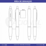 CANETA SEMI-METAL C/ BORRACHA E ANEL CS0009