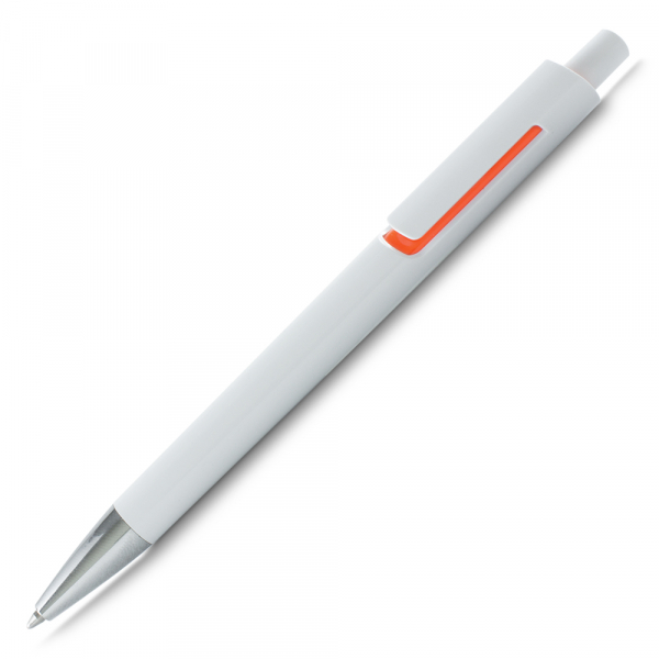 CANETA SEMI-METAL MODERNA C/ CORPO BRANCO CS1031