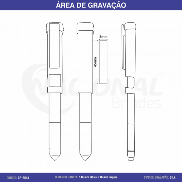 CANETA SEMI-METAL TOUCH C/ FERRAMENTAS CP13543