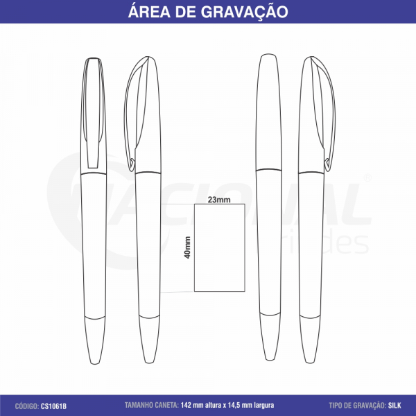 CANETA SEMI-METAL BRILHOSA CS1061B