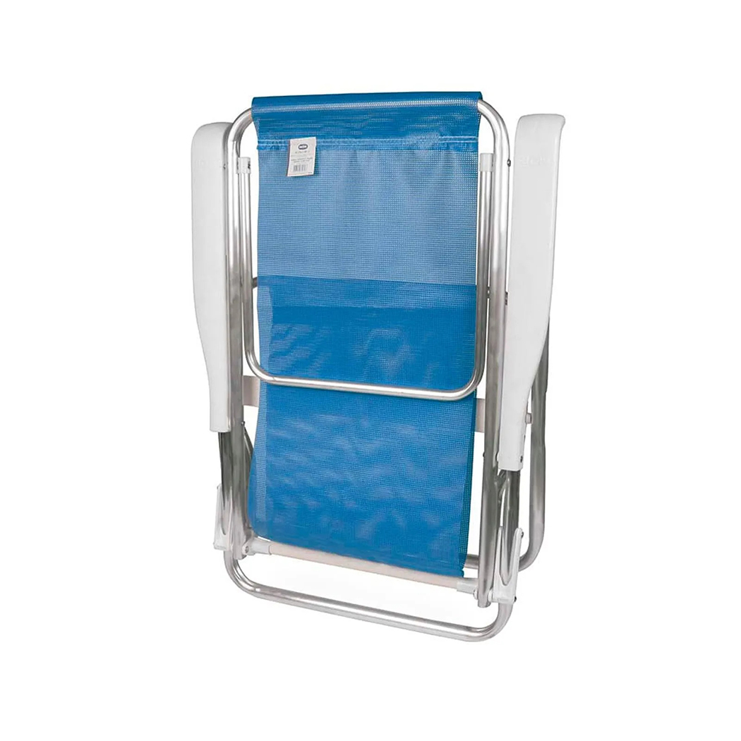 DI2267 Azul 04 - Caderira Reclinável Com 8 Posições Em Alumínio Cadeira Personalizada