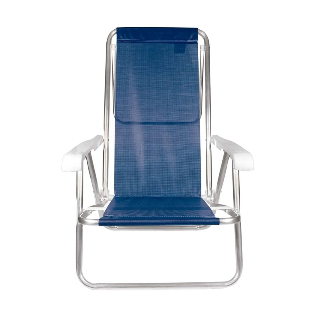 DI2267 Azul Marinho 02 - Caderira Reclinável Com 8 Posições Em Alumínio Cadeira De Praia Personalizada