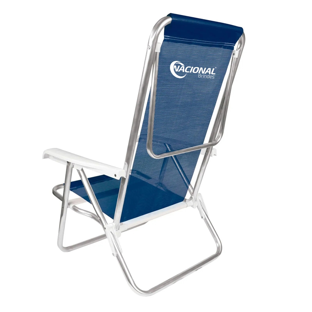 DI2267 Azul Marinho 03 - Caderira Reclinável Com 8 Posições Em Alumínio - 0111 Cadeira De Praia Personalizada