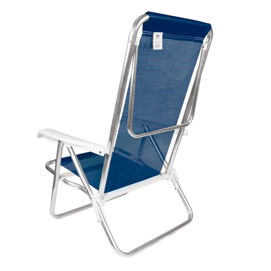 DI2267 Azul Marinho 03 - Caderira Reclinável Com 8 Posições Em Alumínio Cadeira De Praia Personalizada