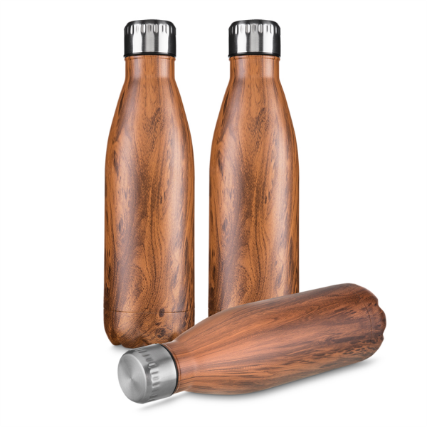 garrafa texturizada de madeira