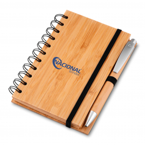 Caderno com capa de bambu