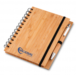 Caderno com capa de bambu