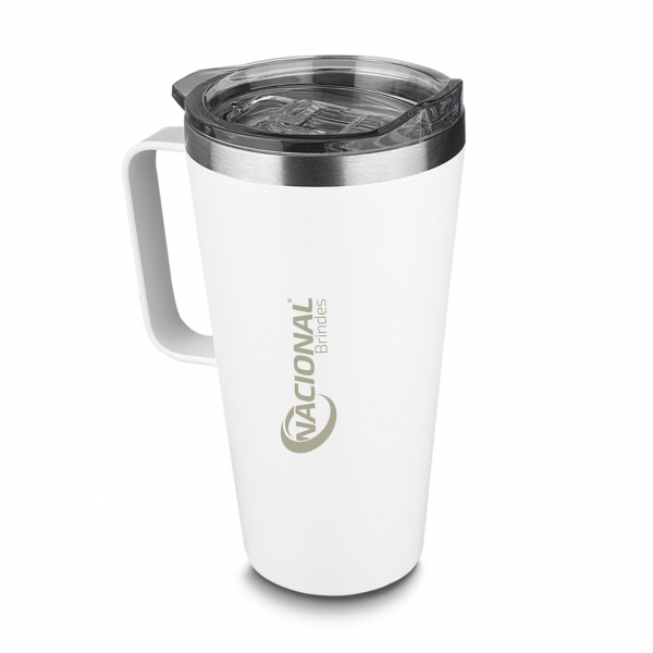 Caneca Inox Com Tampa Transparente