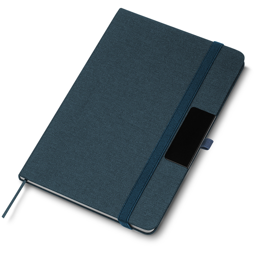 CAD0150 Azul Alt Caderno Com Placa De Metal E Elástico Caderno Com Placa De Metal Personalizado
