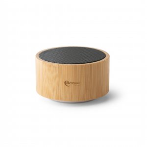 Caixa De som com Detalhe em Bambu