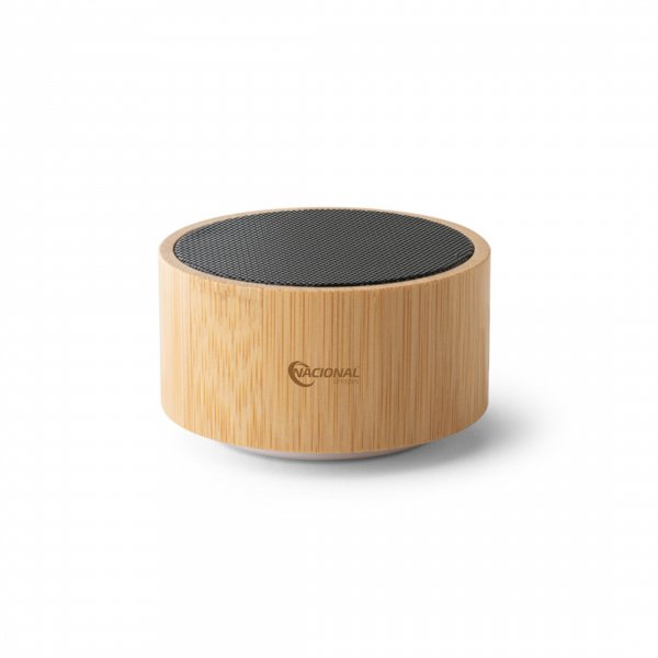 Caixa De som com Detalhe em Bambu