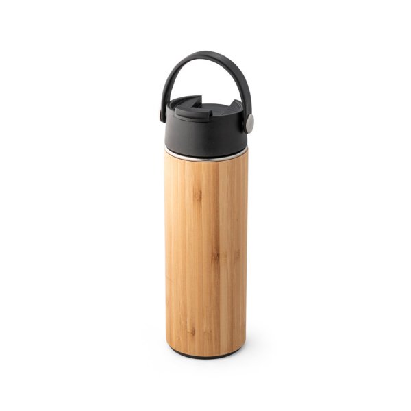 Garrafa De Bambu Com Inox E Plástico