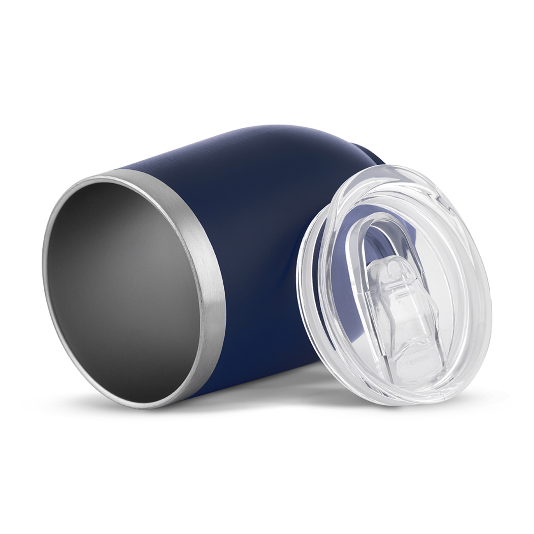 CO9300 Azul 02 Lançamento Copo Térmico Com Detalhe Prateado No Topo Copo térmico personalizado