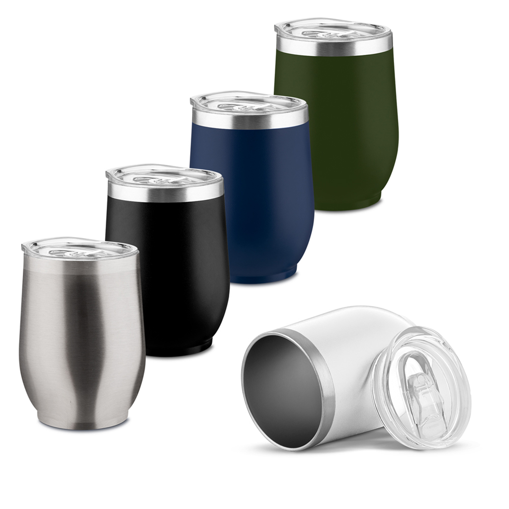 CO9300 Foto Lançamento Copo Térmico Com Detalhe Prateado No Topo Copo térmico personalizado