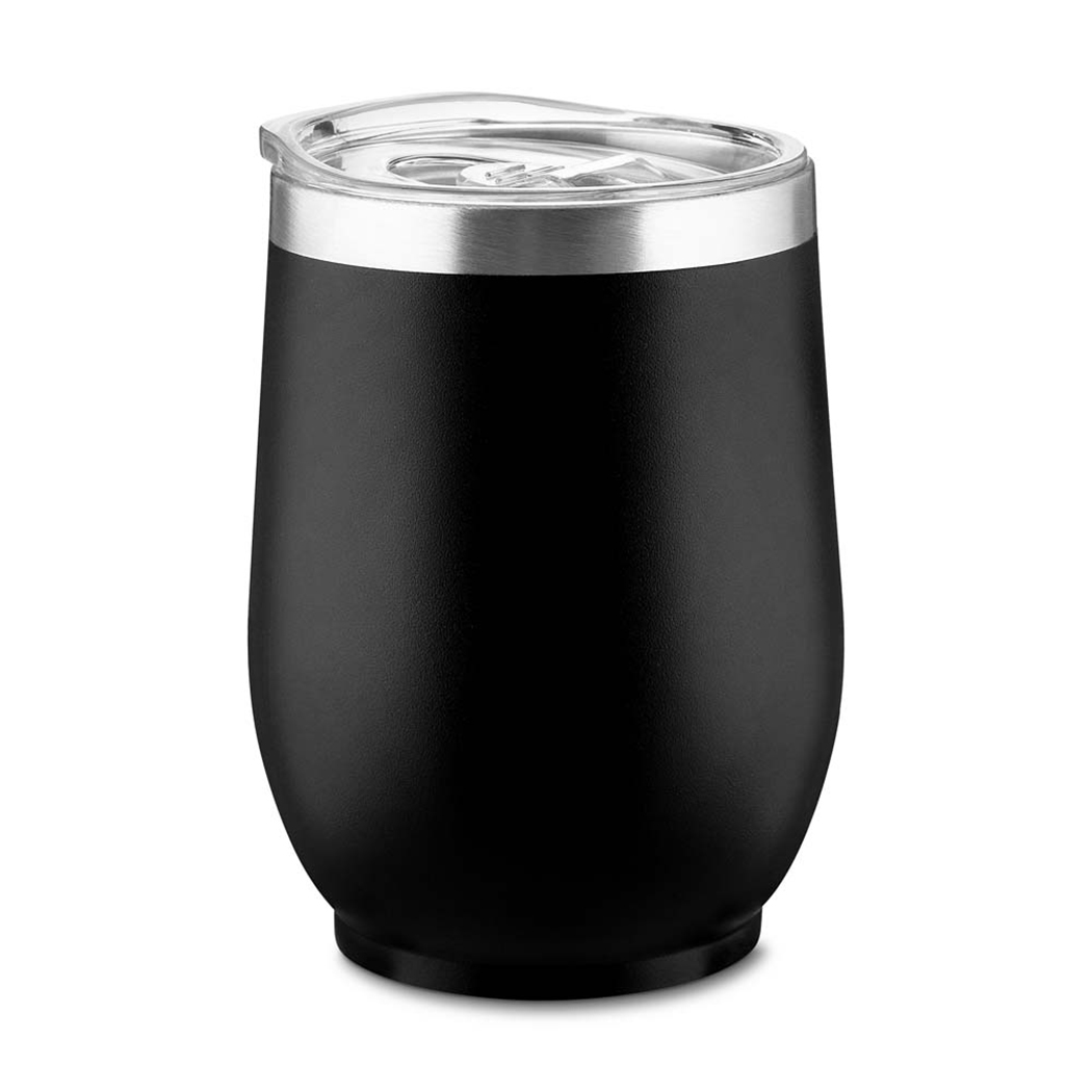 CO9300 Preto Lançamento Copo Térmico Com Detalhe Prateado No Topo Copo térmico personalizado