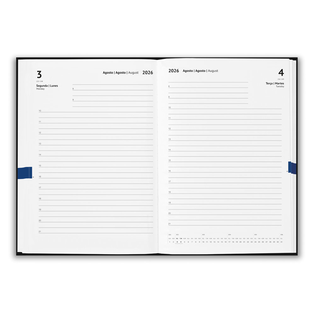 AD6215 2026 02 - Agenda Com Wire-o E Elástico Agenda personalizada