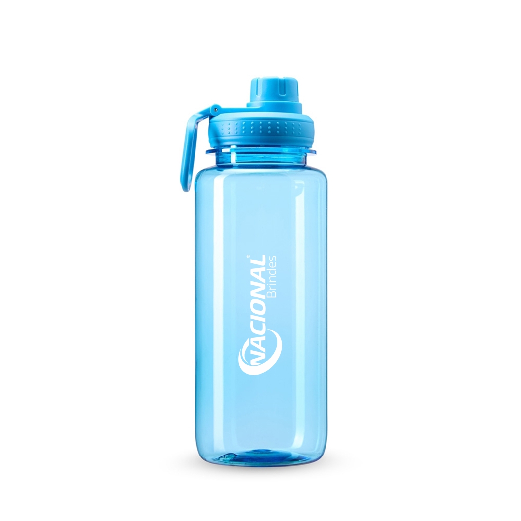 GA8278 Azul 01 Garrafa Plástica Colorida De 1 Litro - Logo Garrafa plástica personalizada