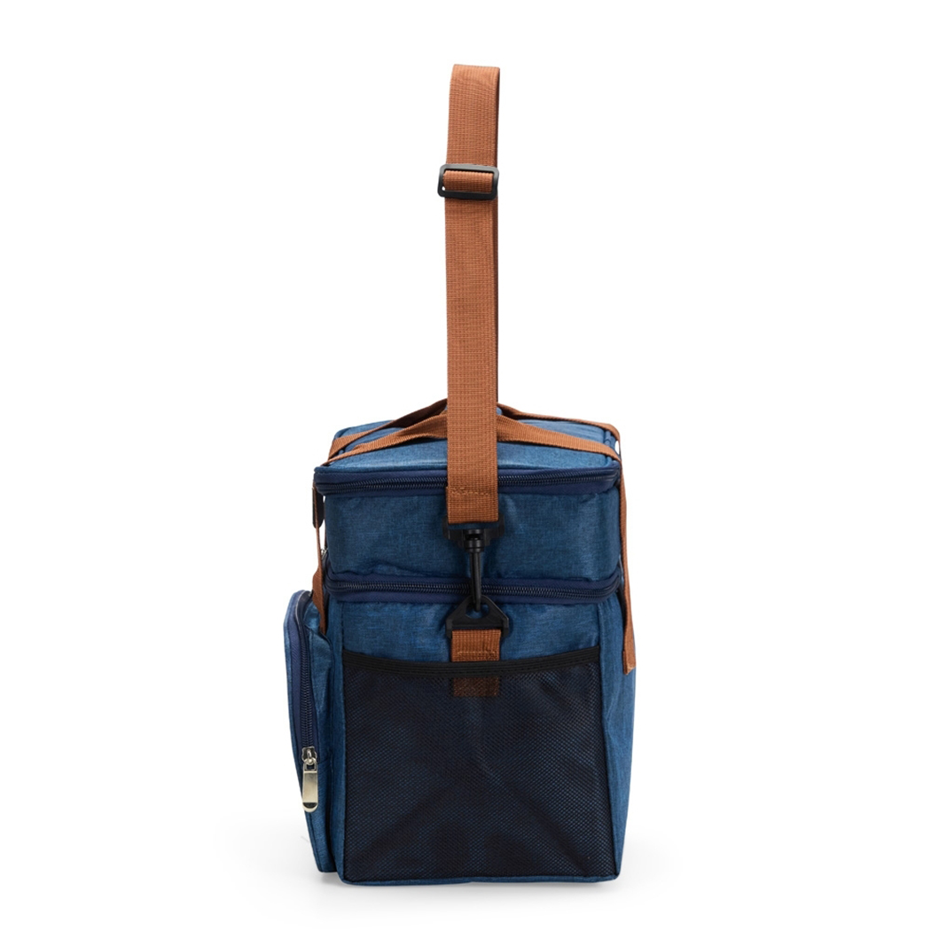 BT8287 - Bolsa Térmica Com Duas Divisões Azul - Azul 04 Bolsa Térmica personalizada