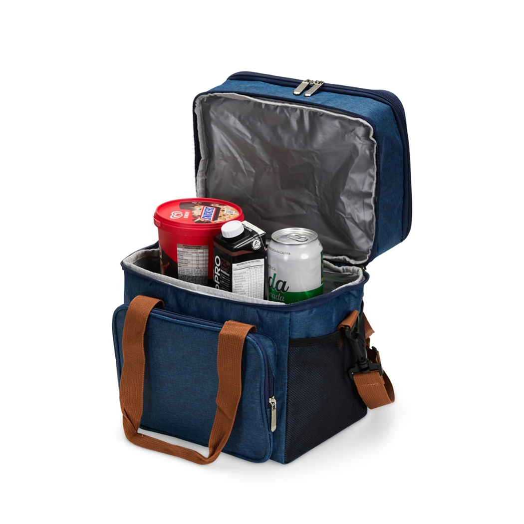 BT8287 - Bolsa Térmica Com Duas Divisões Azul - Azul 06 Bolsa Térmica personalizada