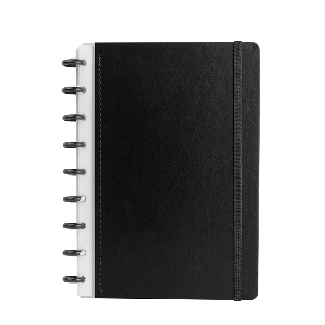 CAD0335- Preto Caderno Em Disco Com Capa Cartonada Caderno Em Disco Personalizado
