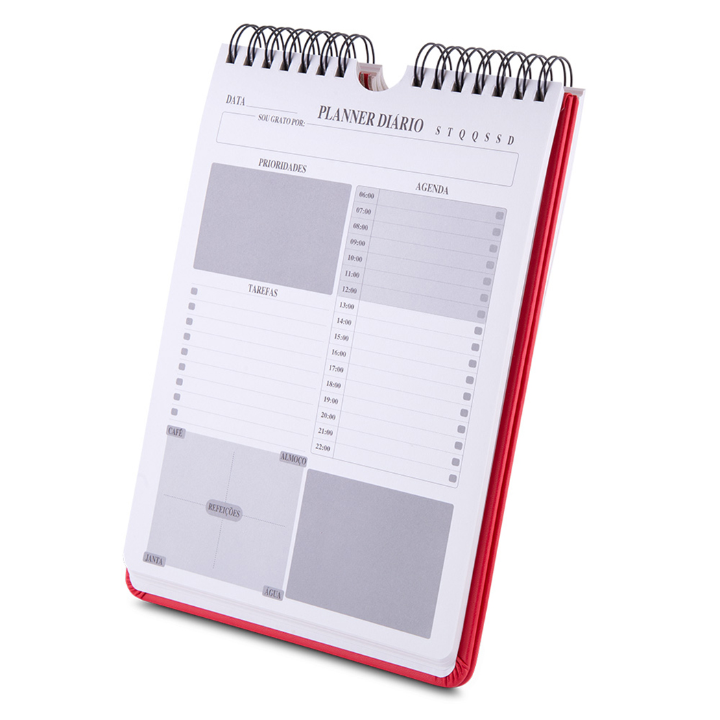 CAD0435 Vermelho 01 Bloco Para Planejamento Diario Bloco agenda personalizado