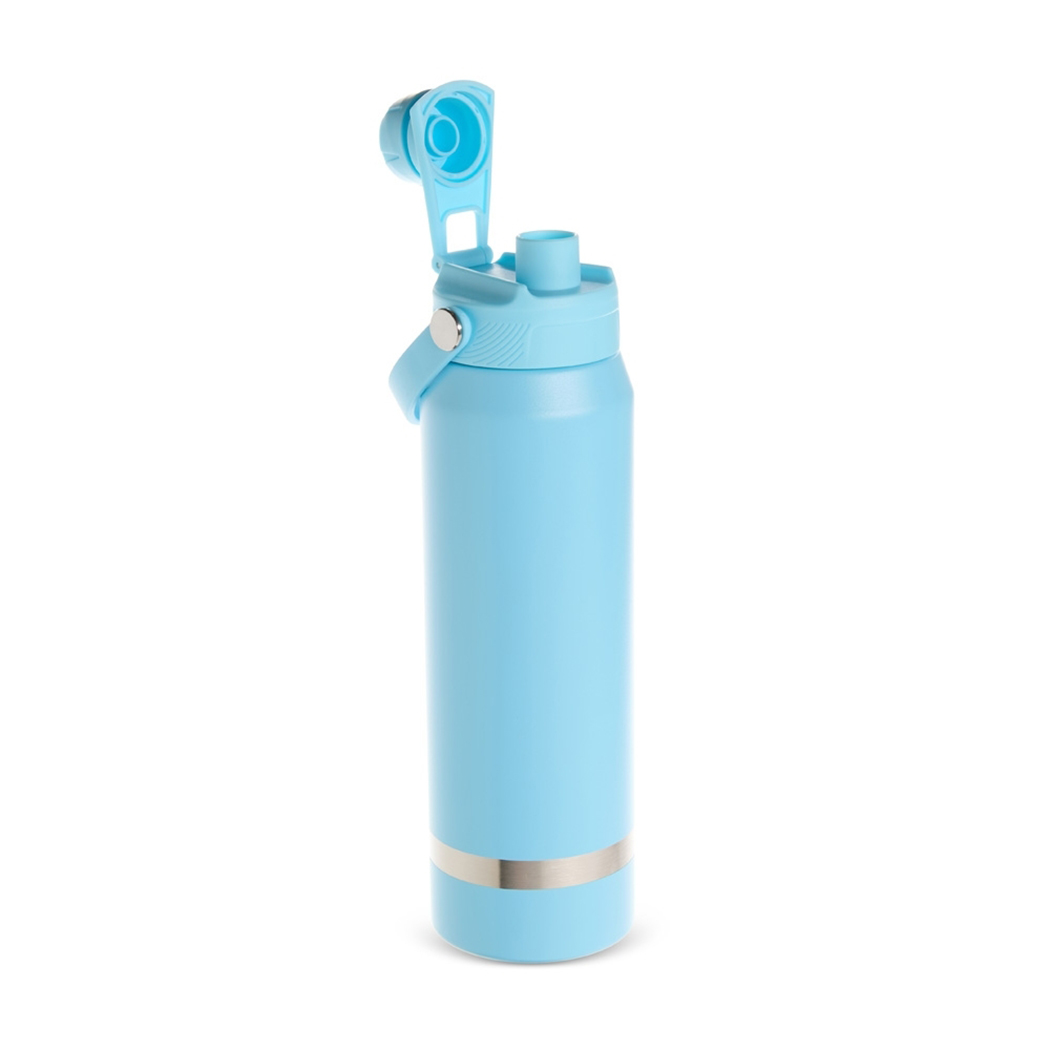 GA9031 Azul 02 Garrafa Térmica Com Detalhe Prateado Garrafa personalizada