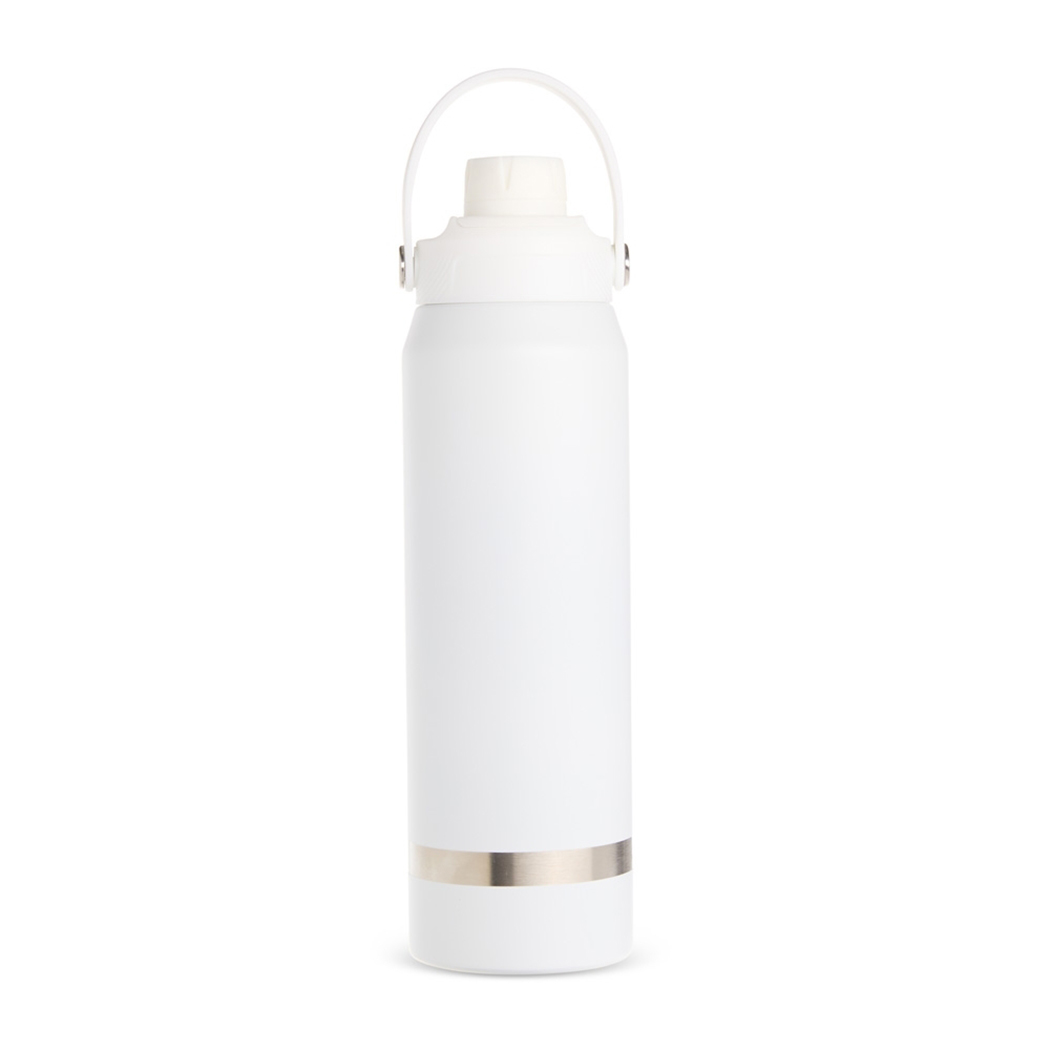 GA9031 Branco Garrafa Térmica Com Detalhe Prateado Garrafa personalizada