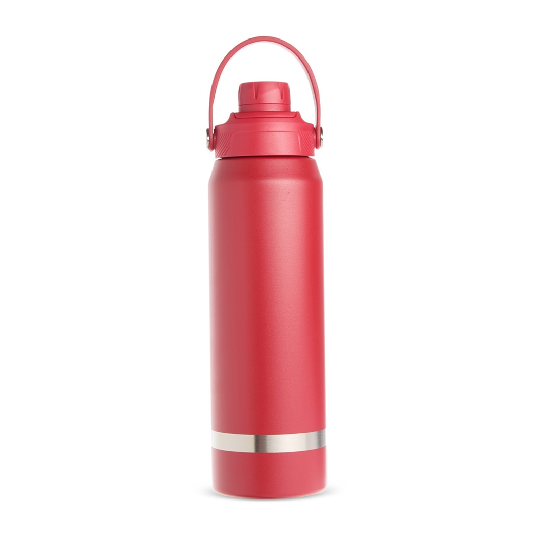 GA9031 Vermelho Garrafa Térmica Com Detalhe Prateado Garrafa personalizada
