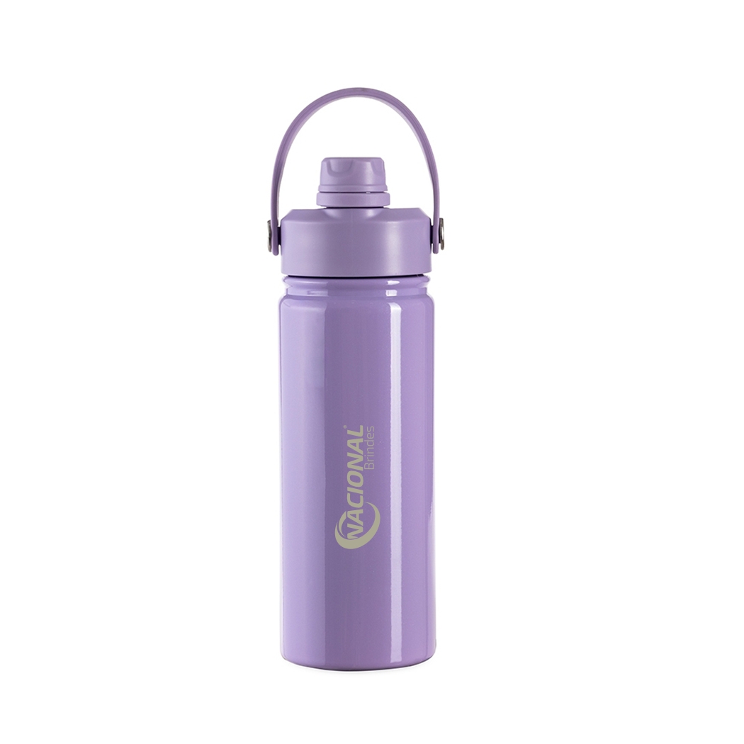 GA9006 Roxa Garrafa Térmica Com Capacidade De 600ml logo Garrafa térmica personalizada