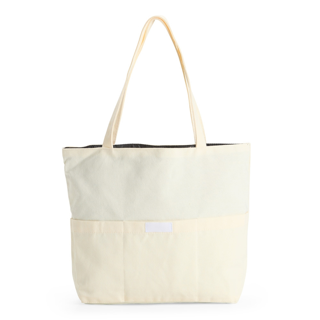 SC9034 Bege Sacola Em Lona E Poliéster Sacola Personalizada